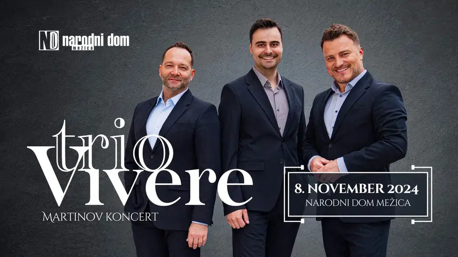 V Mežici bo za čaroben večer poskrbel Trio Vivere