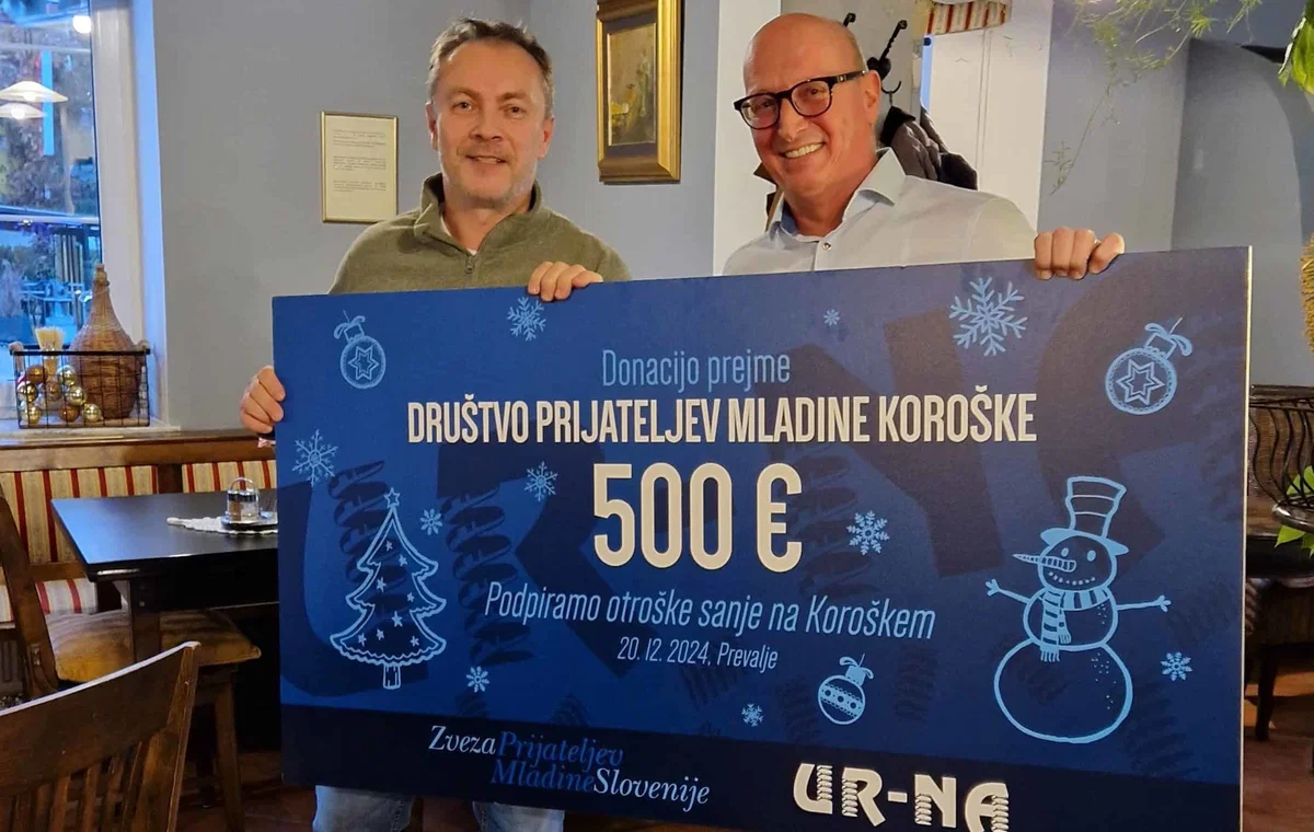 Podjetje UR-NA s Prevalj predalo donacijo Društvo prijateljev mladine Koroške