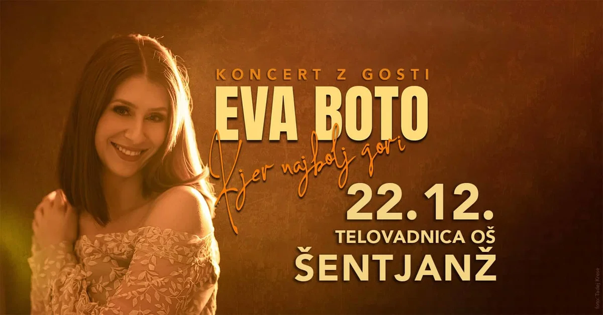 Eva Boto se s svojim tradicionalnim koncertom vrača v Šentjanž, tokrat prvič v telovadnico osnovne šole