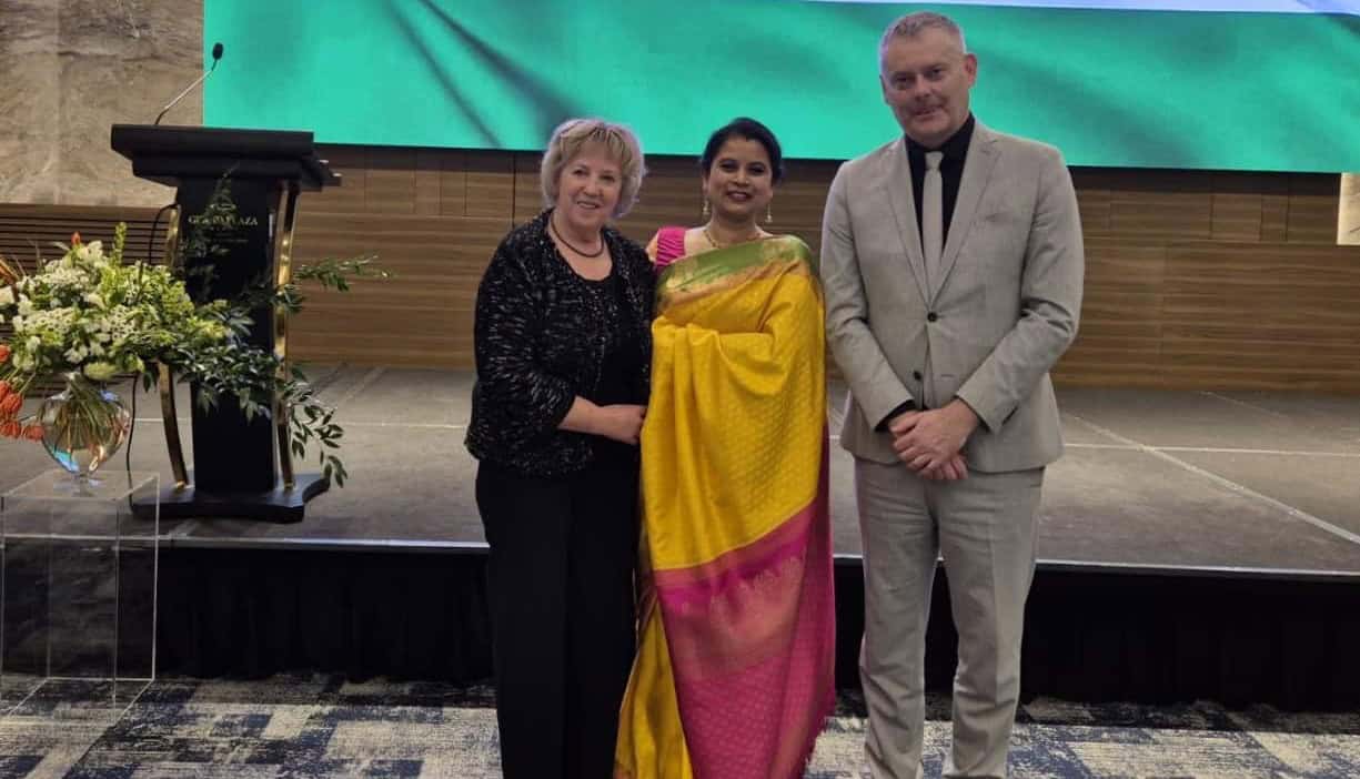 Župan MO Slovenj Gradec Tilen Klugler in podžupanja Martina Šisernik na obisku pri indijski veleposlanici