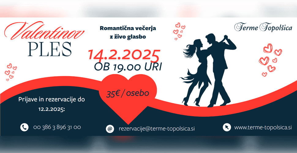 Doživite nepozaben Valentinov večer v Termah Topolšica