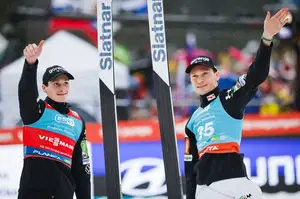 Lanišek in Prevc druga za slovo od Lahtija 