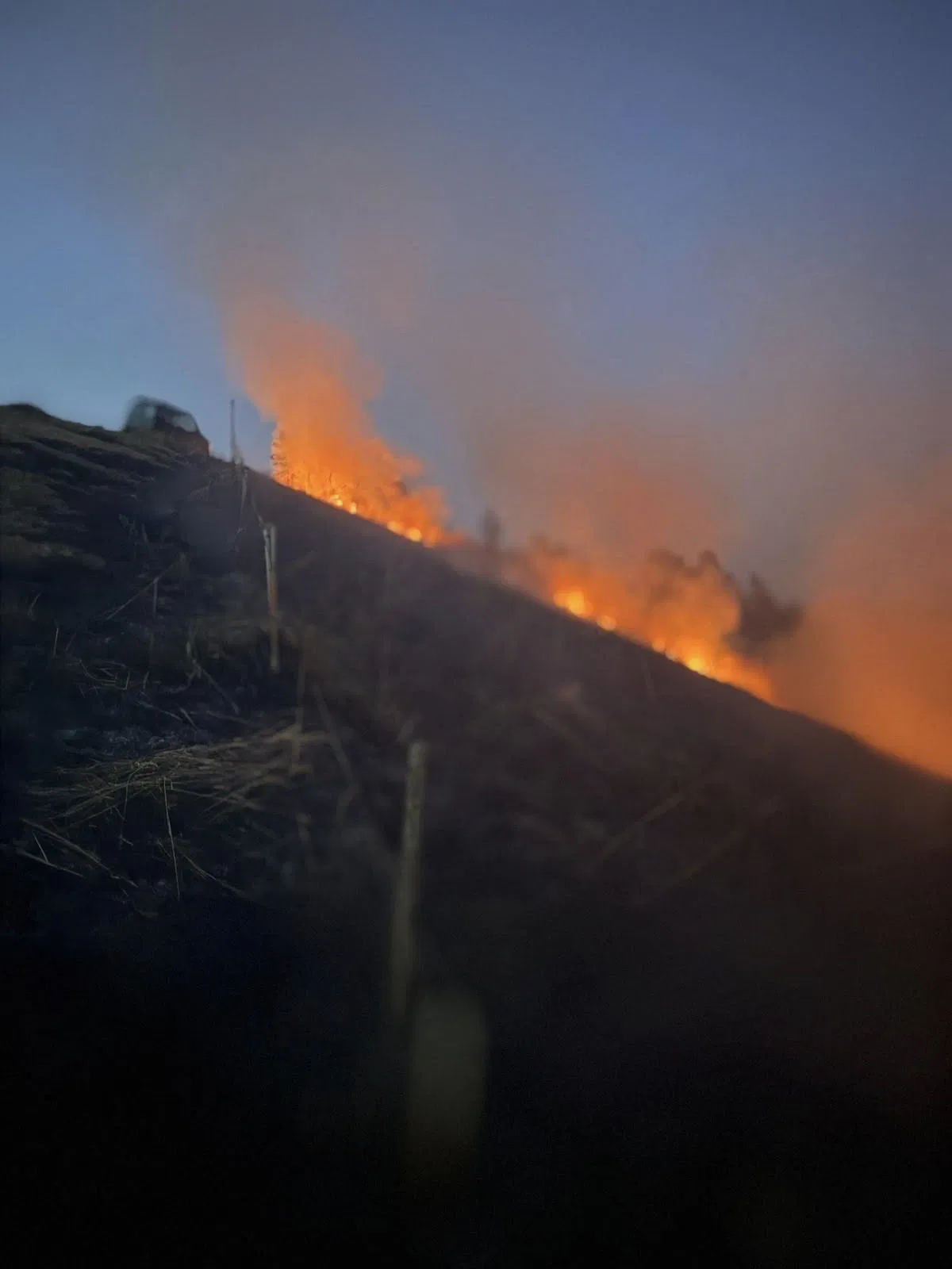 Včeraj na Poljani kurjenje v naravi ušlo izpod nadzora, nastal velik požar