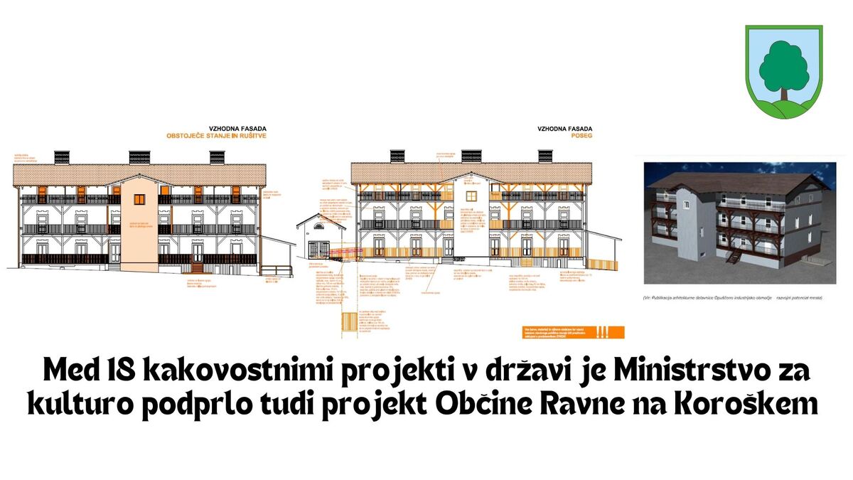 Med 18 projekti Ministrstvo za kulturo podprlo tudi projekt Občine Ravne na Koroškem