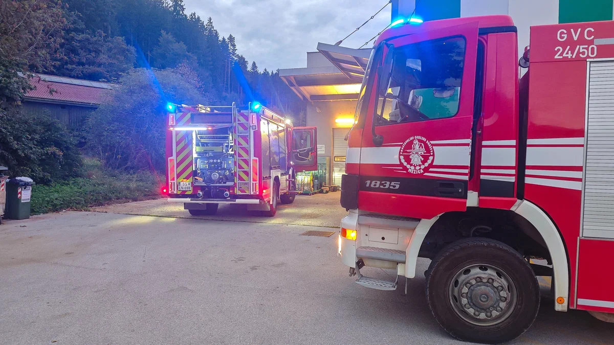 Dim v trgovskem objektu, PGD Mežica hitro posredovalo