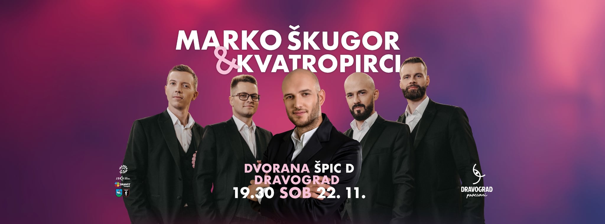 Naj vas Marko Škugor in Kvatropirci očarajo na jesenski večer v Dravogradu