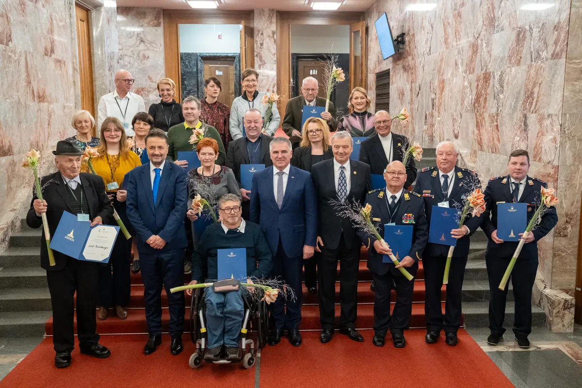 (FOTO) Rok Šušel in Stojan Rozman prejemnika plakete DS RS za izjemen prispevek na področju prostovoljskega dela